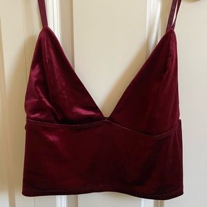 Burgundy Velvet Bustier Cami